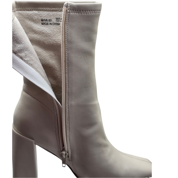 Chinese Laundry Marvin Cream Stretch Square Toe Block Heel Boot Size 7 NIB - Picture 3 of 10